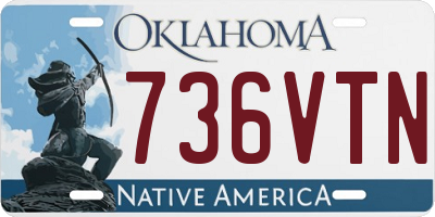 OK license plate 736VTN