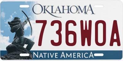OK license plate 736WOA