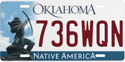 OK license plate 736WQN