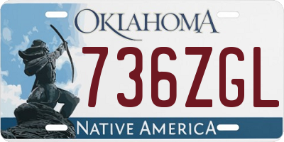 OK license plate 736ZGL