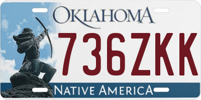 OK license plate 736ZKK