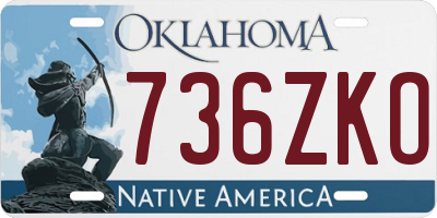 OK license plate 736ZKO