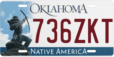 OK license plate 736ZKT