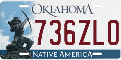OK license plate 736ZLO