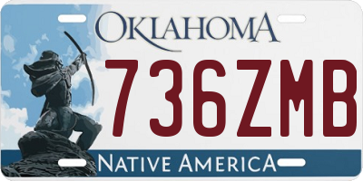 OK license plate 736ZMB