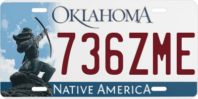 OK license plate 736ZME