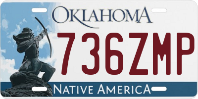 OK license plate 736ZMP