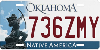 OK license plate 736ZMY