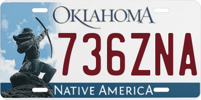 OK license plate 736ZNA