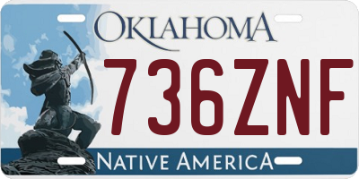 OK license plate 736ZNF