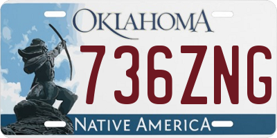 OK license plate 736ZNG