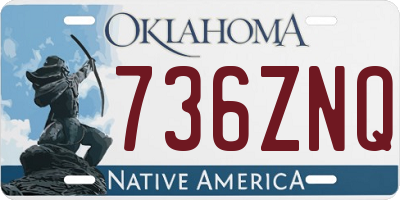 OK license plate 736ZNQ