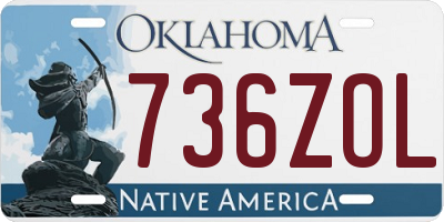 OK license plate 736ZOL