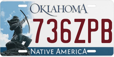 OK license plate 736ZPB