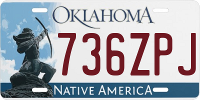 OK license plate 736ZPJ