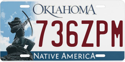 OK license plate 736ZPM