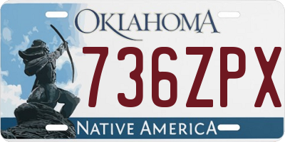 OK license plate 736ZPX