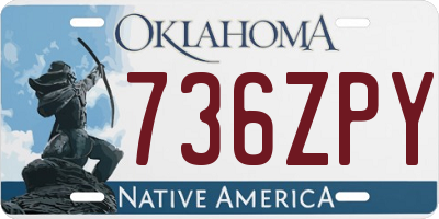 OK license plate 736ZPY