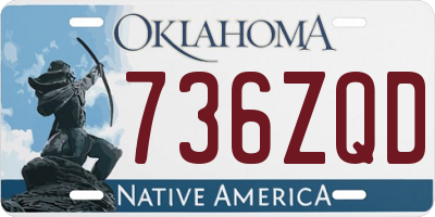 OK license plate 736ZQD