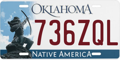 OK license plate 736ZQL