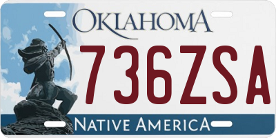 OK license plate 736ZSA