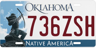 OK license plate 736ZSH