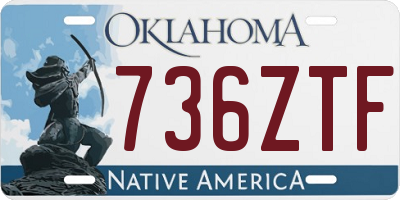 OK license plate 736ZTF