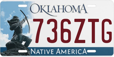 OK license plate 736ZTG