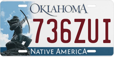 OK license plate 736ZUI