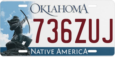 OK license plate 736ZUJ