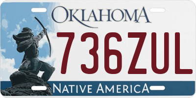 OK license plate 736ZUL