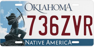 OK license plate 736ZVR