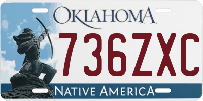 OK license plate 736ZXC