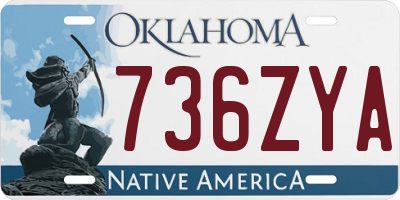 OK license plate 736ZYA