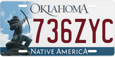 OK license plate 736ZYC