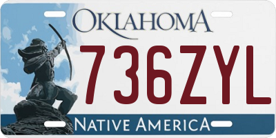 OK license plate 736ZYL