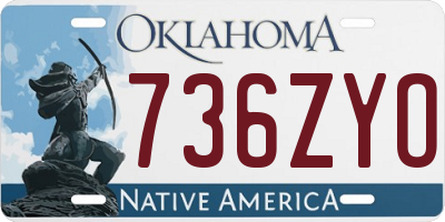 OK license plate 736ZYO