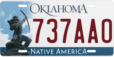 OK license plate 737AAO