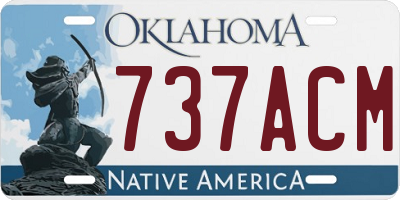 OK license plate 737ACM