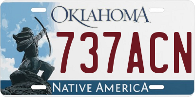 OK license plate 737ACN