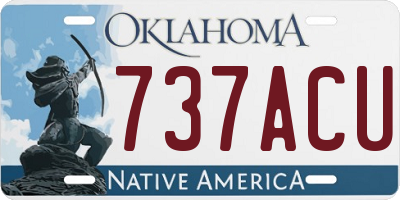 OK license plate 737ACU