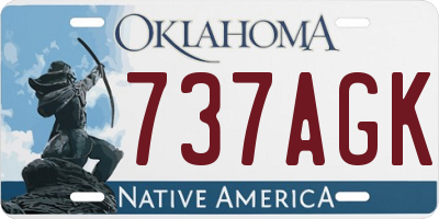 OK license plate 737AGK