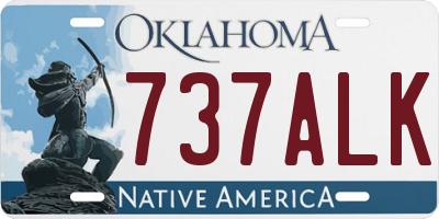 OK license plate 737ALK