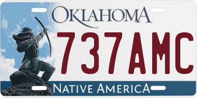 OK license plate 737AMC