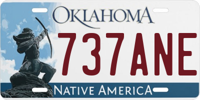 OK license plate 737ANE