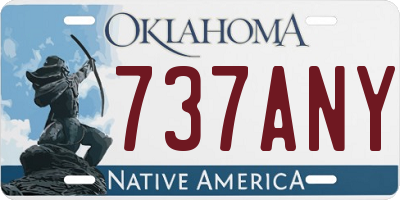 OK license plate 737ANY