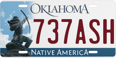 OK license plate 737ASH