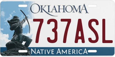 OK license plate 737ASL