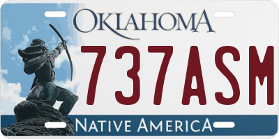 OK license plate 737ASM