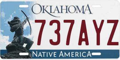 OK license plate 737AYZ